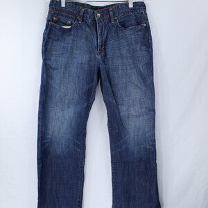 Marc Ecko Cut & Sew Blue Jean Men's 32x30 Reg Denim Embroidered 6 PKT Vintage